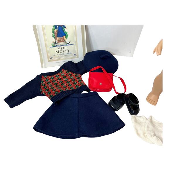 American Girl Molly Doll Pleasant Company 1986 In Meet Outfit & Accessories Box - Picture 16 of 16